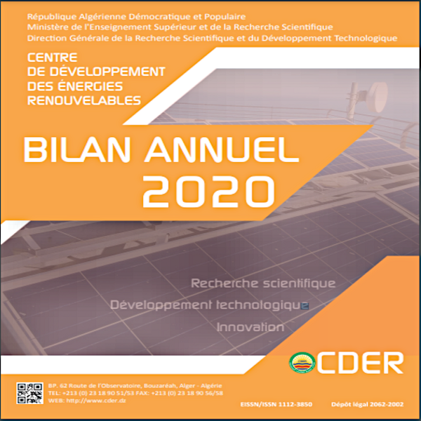 Bilan de la recherche scientifique, du développement technologique et de l’innovation de l’EPST CDER 2020