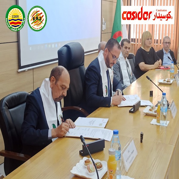 Signature d’une convention Cadre de Coopération entre le ER2 filiale du CDER et COSIDER Canalisation